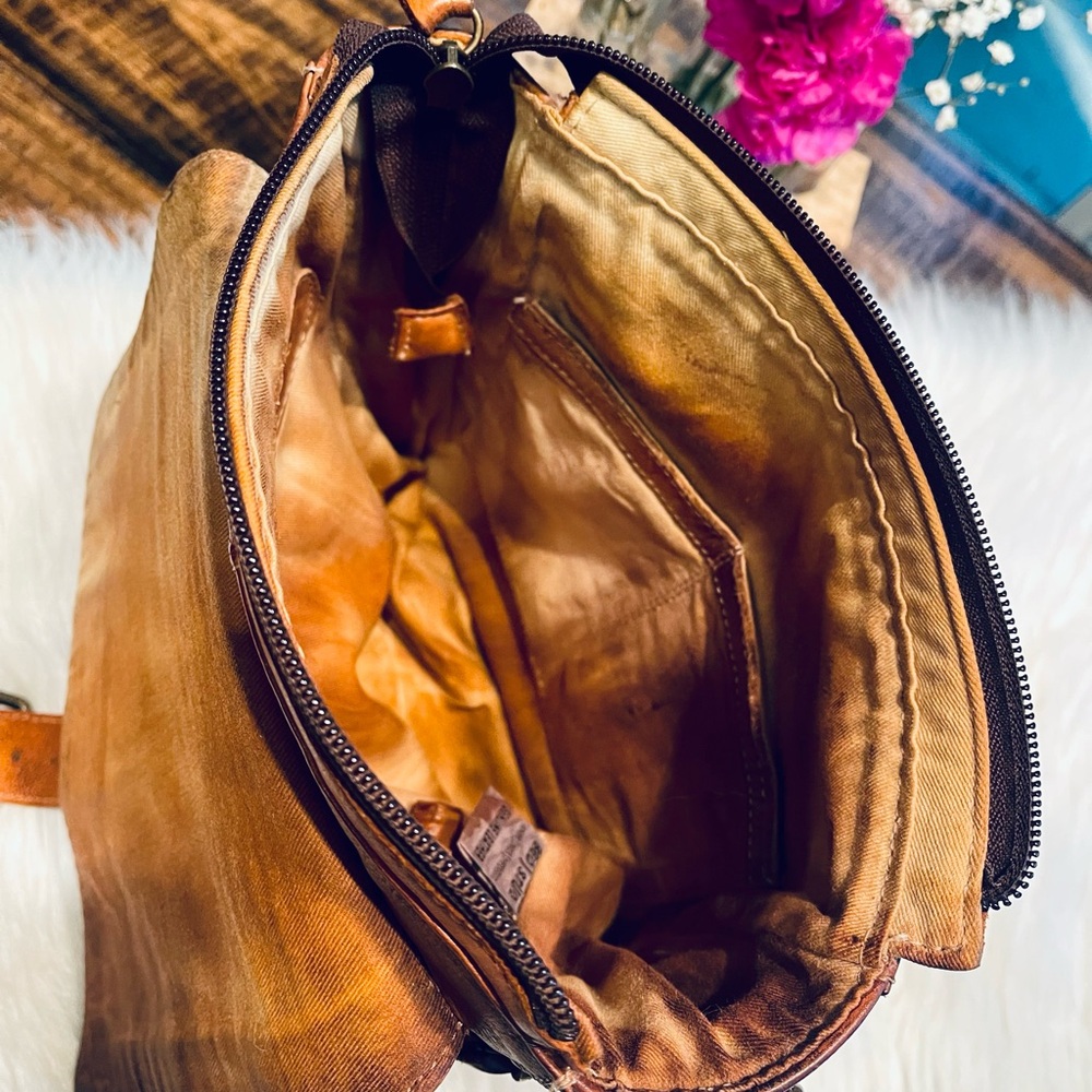 Bed Stu Distressed Tan/Brown Leather Crossbody - Picture 9 of 16